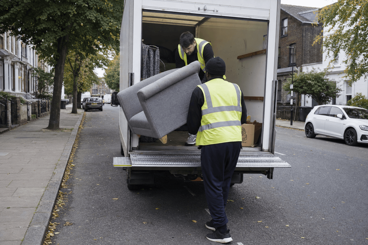 NV Waste Luton van on a Balham street for same-day rubbish removal